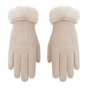 WST-01 Fleece Warm Gloves Autumn and Winter Touchscreen Cycling Gloves (Khaki)
