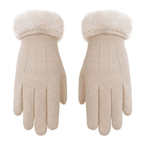 WST-01 Fleece Warm Gloves Autumn and Winter Touchscreen Cycling Gloves (Khaki)