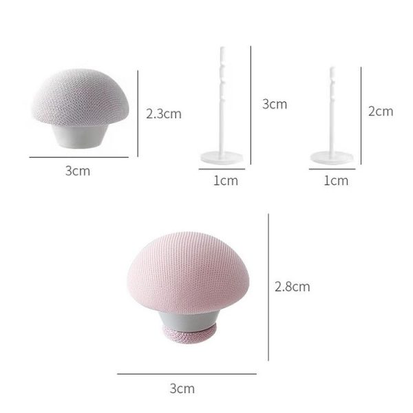 8 PCS Non-marking One-touch Unlocking Mushroom-shaped Quilt Fixer Pink+Cloth Needle - Image 3