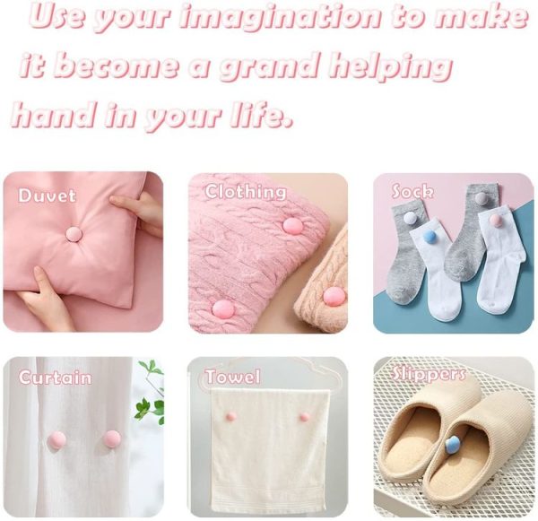 8 PCS Non-marking One-touch Unlocking Mushroom-shaped Quilt Fixer Pink+Cloth Needle - Image 6