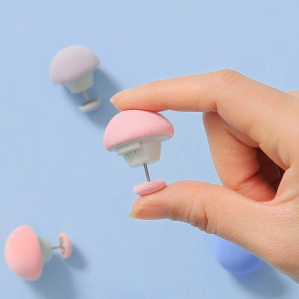 8 PCS Non-marking One-touch Unlocking Mushroom-shaped Quilt Fixer Gray+Cloth Needle - Image 2