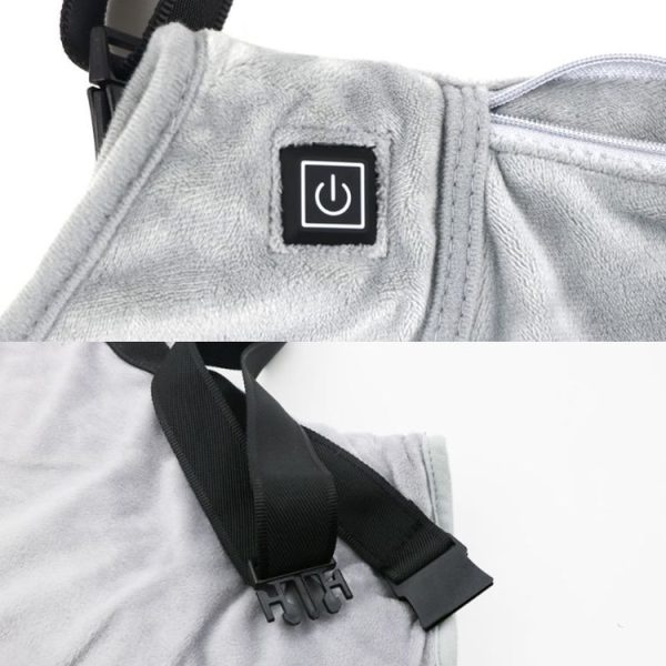 Electric Heated Hand Warmer Muff Cold Weather Thermal Glove Waist Bag (Gray) - Image 4