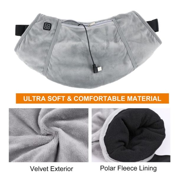 Electric Heated Hand Warmer Muff Cold Weather Thermal Glove Waist Bag (Gray) - Image 5