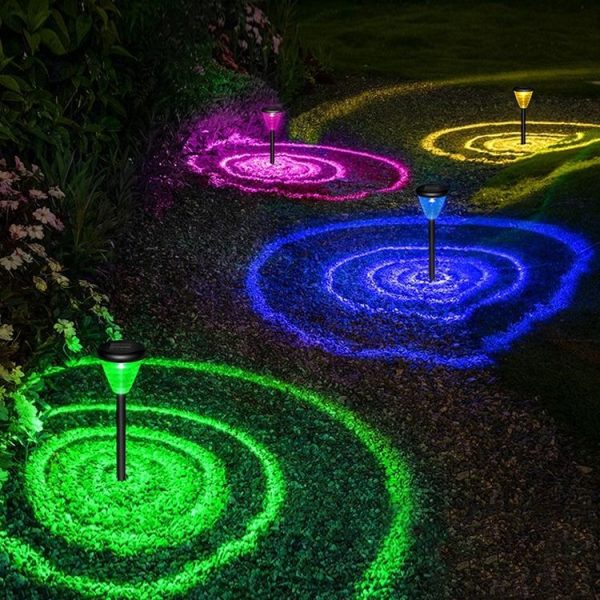 Outdoor Waterproof Intelligent Sensing LED Solar Lamp (Warm+Colorful Light)