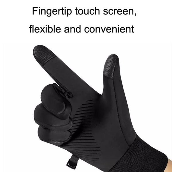 1 Pair With Velvet Waterproof Outdoor Cycling Cold and Wind-proof Warm Gloves, Size: One Size (Navy) - Image 3
