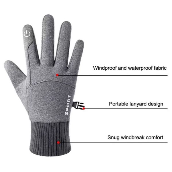 1 Pair With Velvet Waterproof Outdoor Cycling Cold and Wind-proof Warm Gloves, Size: One Size (Navy) - Image 4