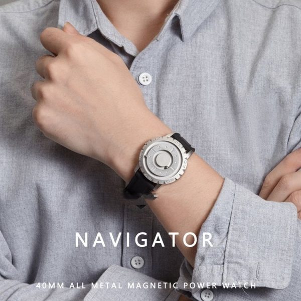 EUTOUR E030 Magnetic Ball Men Bezel-Free Design Watch (Black) - Image 3