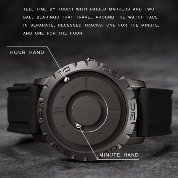 EUTOUR E030 Magnetic Ball Men Bezel-Free Design Watch (Black) - Image 4