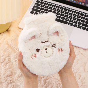 Cute Cartoon Plush Hot Water Bags Large Capacity Hand Warmers (Beige)