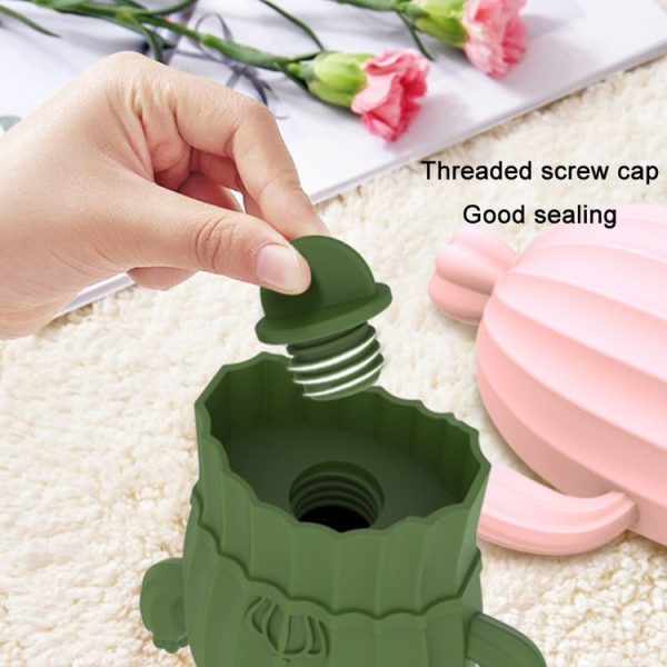 Cute Thickened Warm Silicone Explosion-proof Water-filled Hot Water Bag (Green) - Image 5