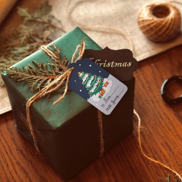 2 Packs 50pcs / set Christmas Kraft Paper Tags Gift Wrapping Paper Labels (Series 1) - Image 5