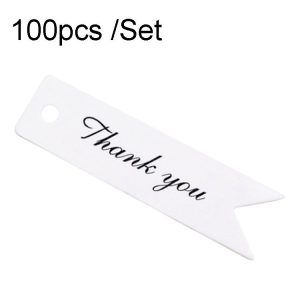 100pcs / Set Retro Baking Sticker Tag Swallow Tail Bookmark Gift Card, Style: Thand You (White)