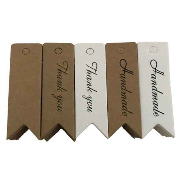 100pcs / Set Retro Baking Sticker Tag Swallow Tail Bookmark Gift Card, Style: Handmade (Cowhide) - Image 4