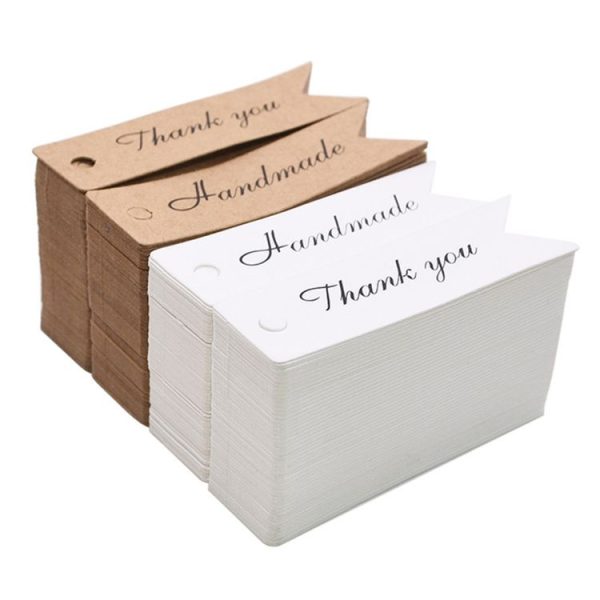 100pcs / Set Retro Baking Sticker Tag Swallow Tail Bookmark Gift Card, Style: Handmade (Cowhide) - Image 5