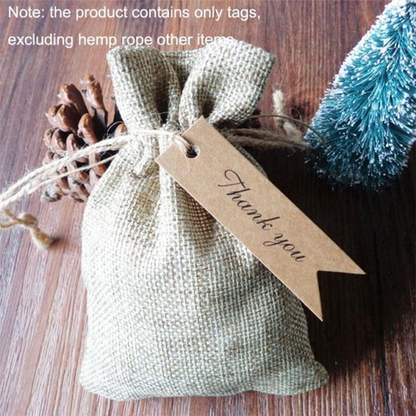 100pcs / Set Retro Baking Sticker Tag Swallow Tail Bookmark Gift Card, Style: Handmade (Cowhide) - Image 6