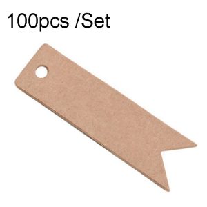 100pcs / Set Retro Baking Sticker Tag Swallow Tail Bookmark Gift Card, Style: Blank (Cowhide)
