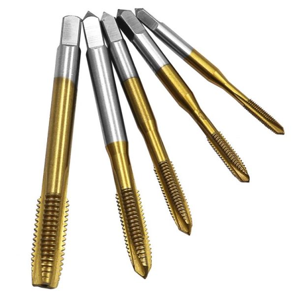M3-M8 Titanium Plated Straight Slot Tap HSS Tapping Inner Thread Set - Image 6