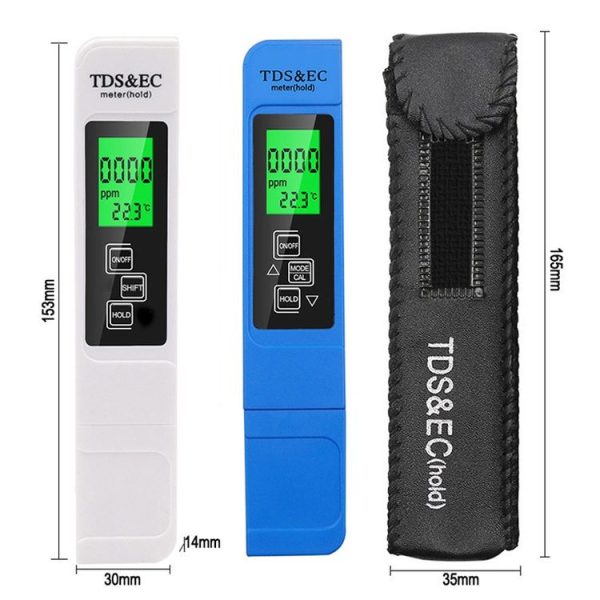 Backlight Model TDS & EC Water Quality Test Pen Meter Conductivity Test Pen (Blue) - Image 3