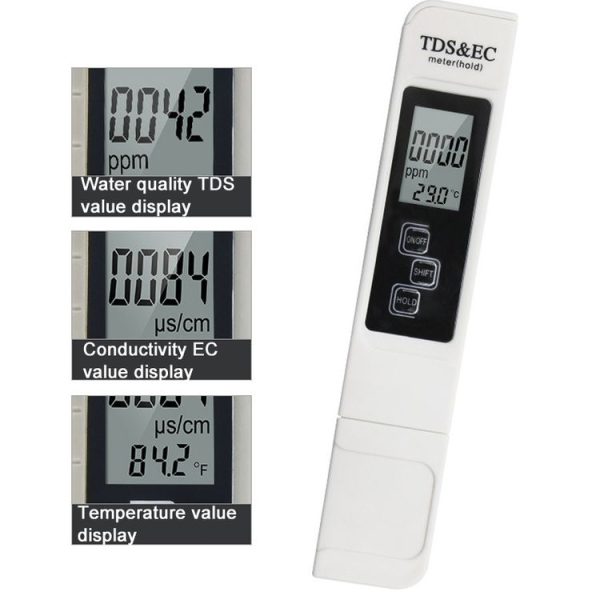 Backlight Model TDS & EC Water Quality Test Pen Meter Conductivity Test Pen (Blue) - Image 5