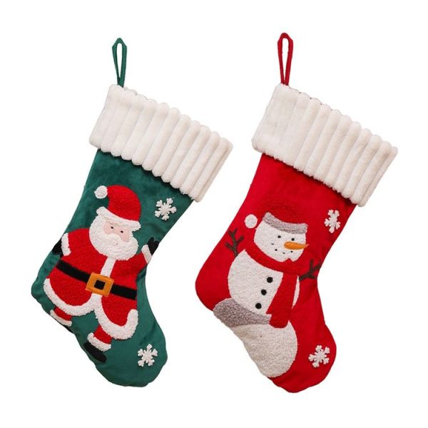Christmas Embroidery Decorative Gift Bags Candy Bags Christmas Tree Mantel Decorative Socks (Old Man) - Image 2