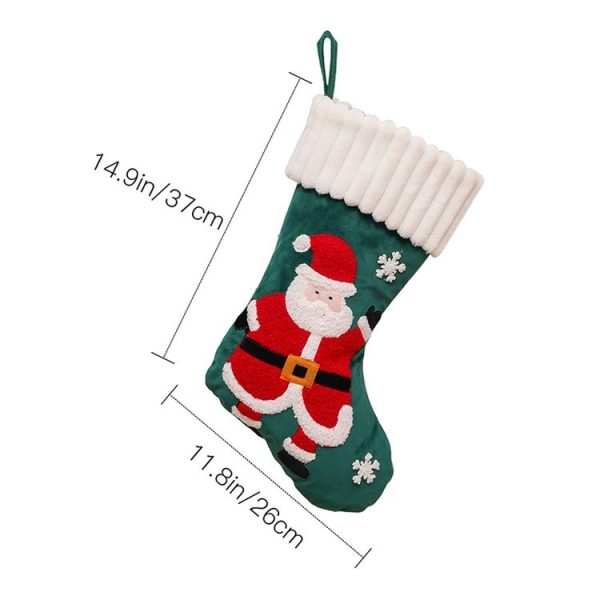 Christmas Embroidery Decorative Gift Bags Candy Bags Christmas Tree Mantel Decorative Socks (Old Man) - Image 3