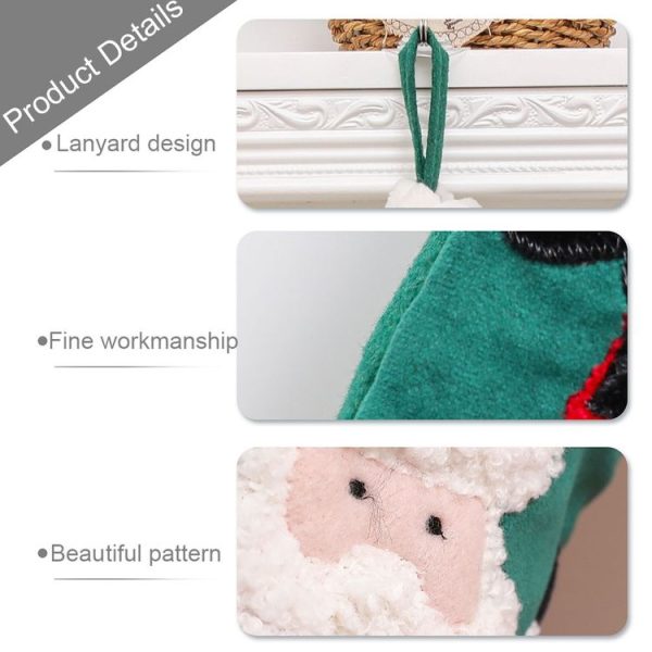 Christmas Embroidery Decorative Gift Bags Candy Bags Christmas Tree Mantel Decorative Socks (Old Man) - Image 4