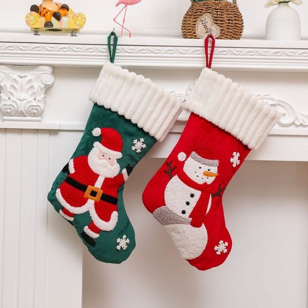 Christmas Embroidery Decorative Gift Bags Candy Bags Christmas Tree Mantel Decorative Socks (Old Man) - Image 5
