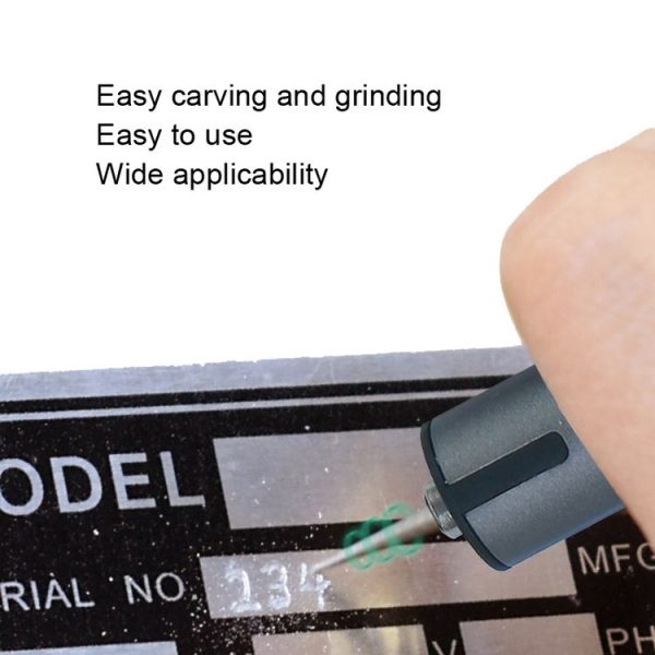A288 Electric Grinding Machine Small Handheld Carving Pen, Style: Black+Saw Blade+Grinding Head - Image 4