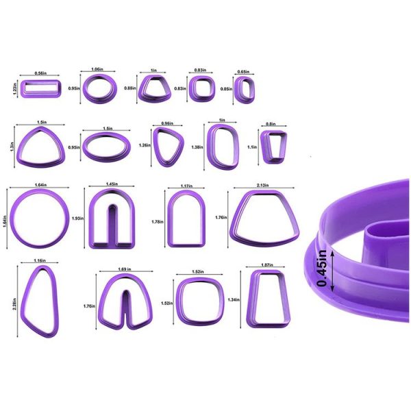 18 In 1 Soft Clay Earring Molds DIY Handmade Clay Cutter Clay Earrings Making Molds (Pink) - Image 3