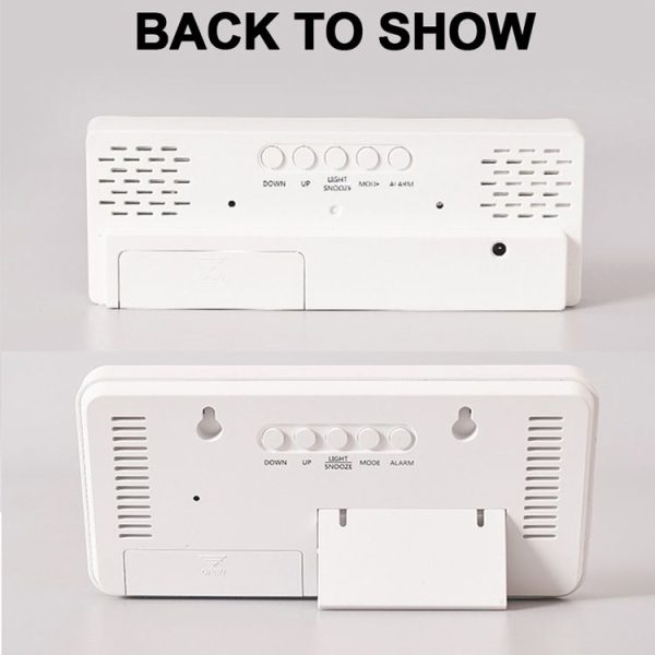 Colorful Fonts LED Electronic Alarm Clock Large Screen Clock (8009D Gray Shell) - Image 5