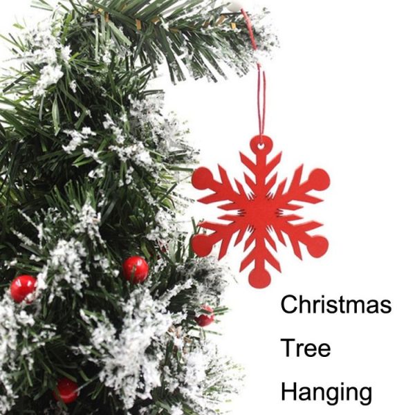 6pcs / Set Wooden Snow Christmas Tree Ornaments Trojan Listed Bell Decoration Arts Crafts (White) - Image 5