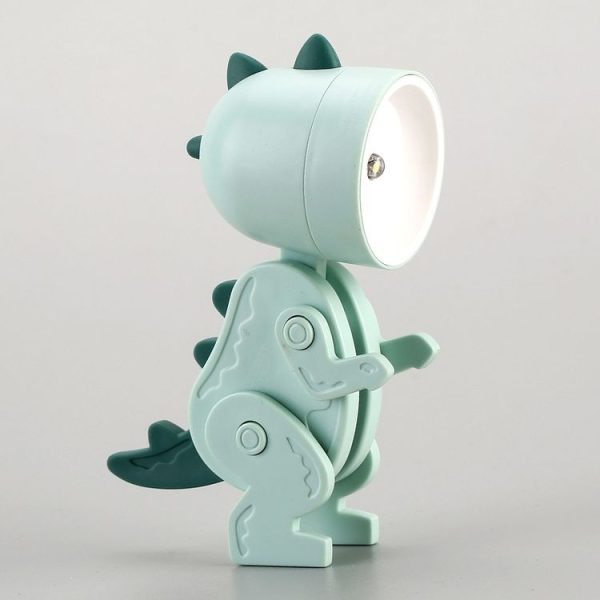 TL-23 LED Mini Foldable Cartoon Desk Lamp Pet Shape Decoration Table Lamp, Spec: Dinosaur (Light Green)
