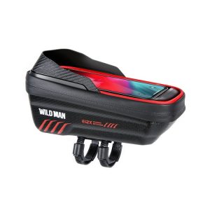 WILD MAN E12X 1L EVA Hard Shell Waterproof and Anti-fall Bicycle Bag with Touch Function (Red)