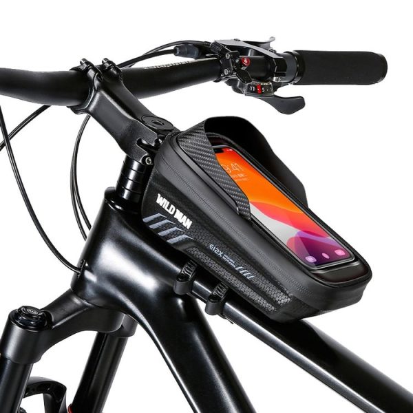 WILD MAN E12X 1L EVA Hard Shell Waterproof and Anti-fall Bicycle Bag with Touch Function (Red) - Image 2