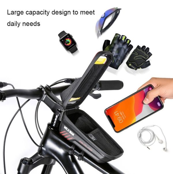 WILD MAN E12X 1L EVA Hard Shell Waterproof and Anti-fall Bicycle Bag with Touch Function (Red) - Image 5