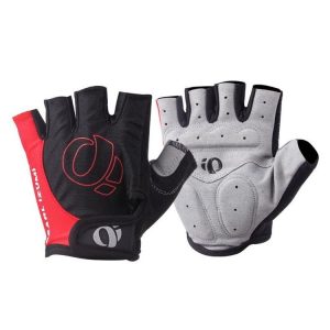 YIZIMI Anti-shock Half-finger Gloves Cycling Silicone Short Finger Gloves, Size: S (Black Red)