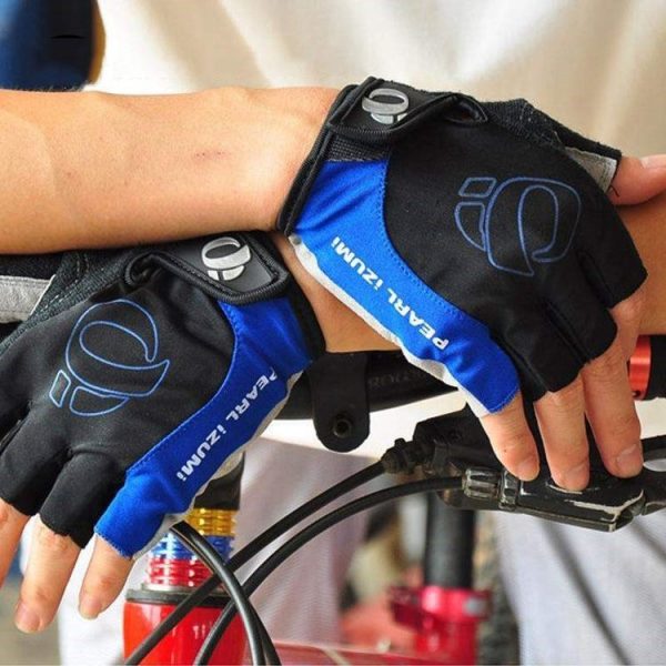 YIZIMI Anti-shock Half-finger Gloves Cycling Silicone Short Finger Gloves, Size: S (Black Red) - Image 3
