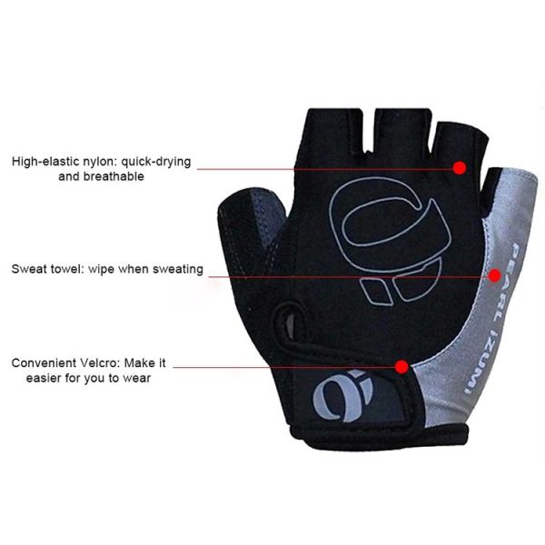 YIZIMI Anti-shock Half-finger Gloves Cycling Silicone Short Finger Gloves, Size: S (Black Red) - Image 4