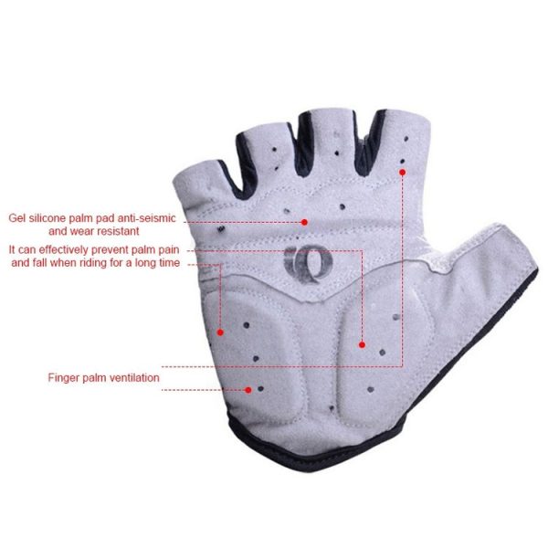 YIZIMI Anti-shock Half-finger Gloves Cycling Silicone Short Finger Gloves, Size: S (Black Red) - Image 5