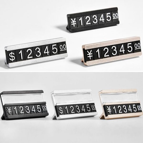 Metal Digital Grain Price Display Micro Standing Plate, Size: Single Layer (Black) - Image 2