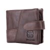 BULL CAPTAIN 01 Multifunctional Detachable Vintage Leather Buckle Horizontal Wallet (Coffee)