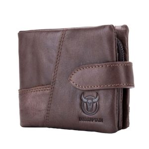 BULL CAPTAIN 01 Multifunctional Detachable Vintage Leather Buckle Horizontal Wallet (Coffee)