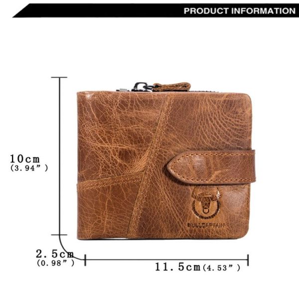 BULL CAPTAIN 01 Multifunctional Detachable Vintage Leather Buckle Horizontal Wallet (Coffee) - Image 3