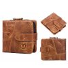 BULL CAPTAIN 01 Multifunctional Detachable Vintage Leather Buckle Horizontal Wallet (Coffee) - Image 4