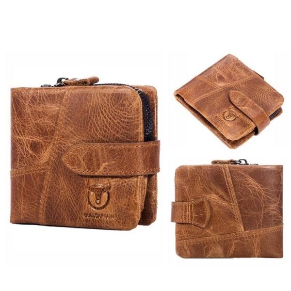 BULL CAPTAIN 01 Multifunctional Detachable Vintage Leather Buckle Horizontal Wallet (Coffee) - Image 4