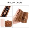 BULL CAPTAIN 01 Multifunctional Detachable Vintage Leather Buckle Horizontal Wallet (Coffee) - Image 5