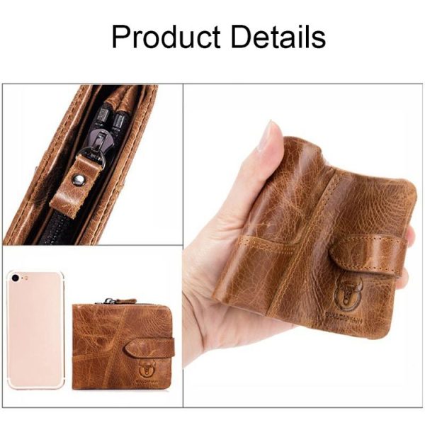 BULL CAPTAIN 01 Multifunctional Detachable Vintage Leather Buckle Horizontal Wallet (Coffee) - Image 5