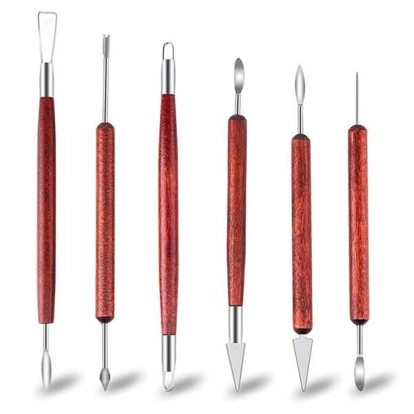 6 PCS / Set Double-head Radium Silk Knife Ceramic Clay Carving Tool