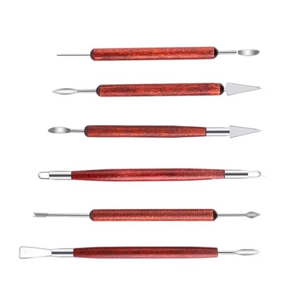 6 PCS / Set Double-head Radium Silk Knife Ceramic Clay Carving Tool - Image 2