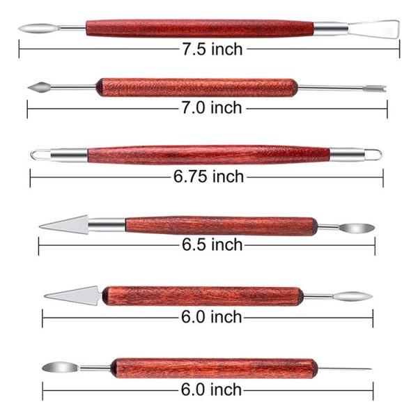 6 PCS / Set Double-head Radium Silk Knife Ceramic Clay Carving Tool - Image 3